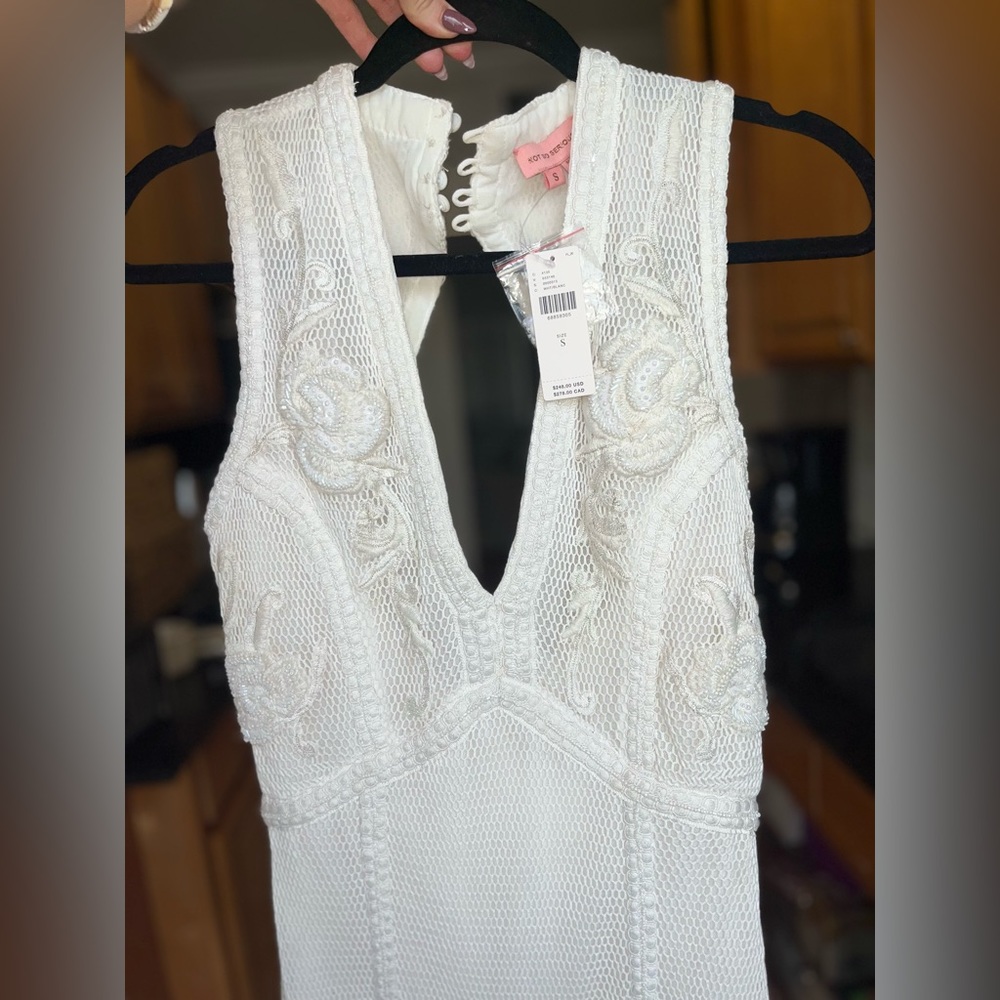 Hand beaded white dress NWT